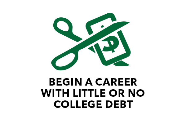 Begin a career with little or no college debt