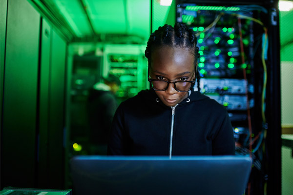 Person working on a computer