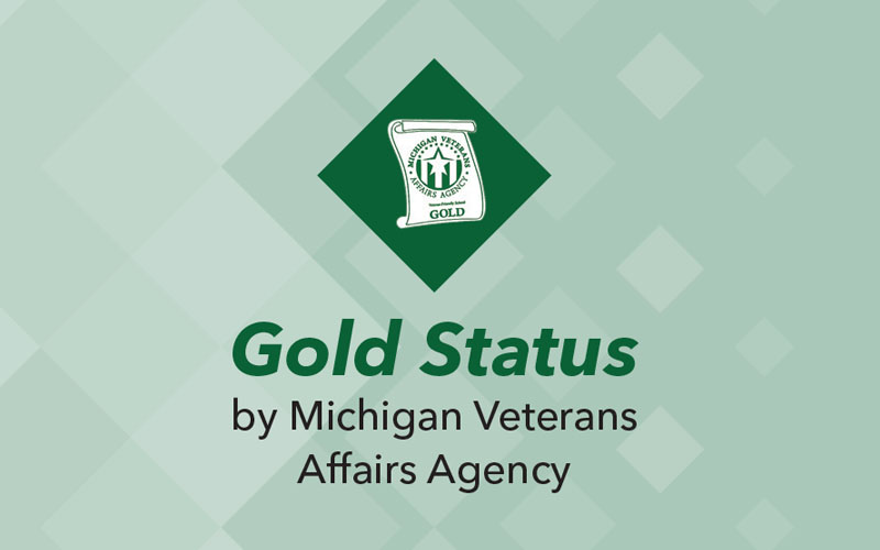 Veteran-Friendly Institution - gold status.