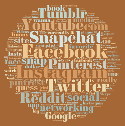 A visual of the top social media networks among OCC students. 