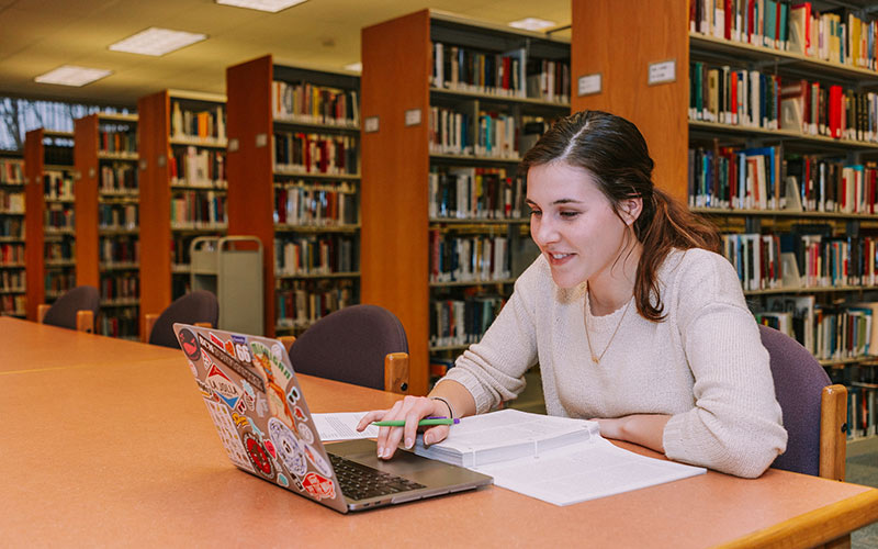 Student on a laptop.