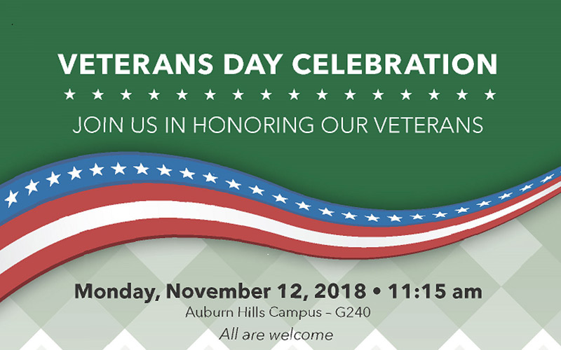 Details for OCC's Veterans Day event.