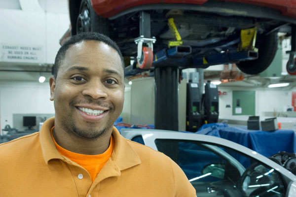 Ta'Darius T, Waterford, MI, an OCC  student in the Collision Auto Repair program.