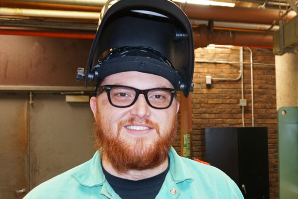 Charlie O., a welding student at the Auburn Hills campus